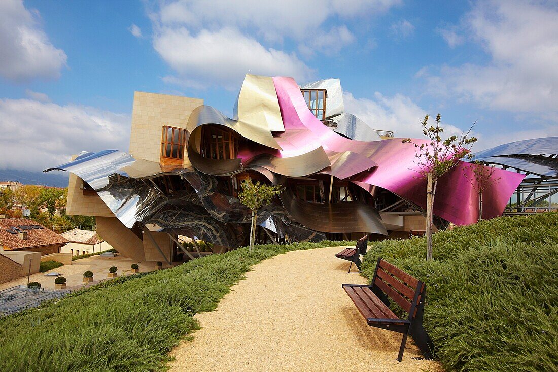 Hotel designed by Frank Gehry, Bodegas Marques de Riscal, Elciego, Rioja Alavesa, Araba, Basque Country, Spain