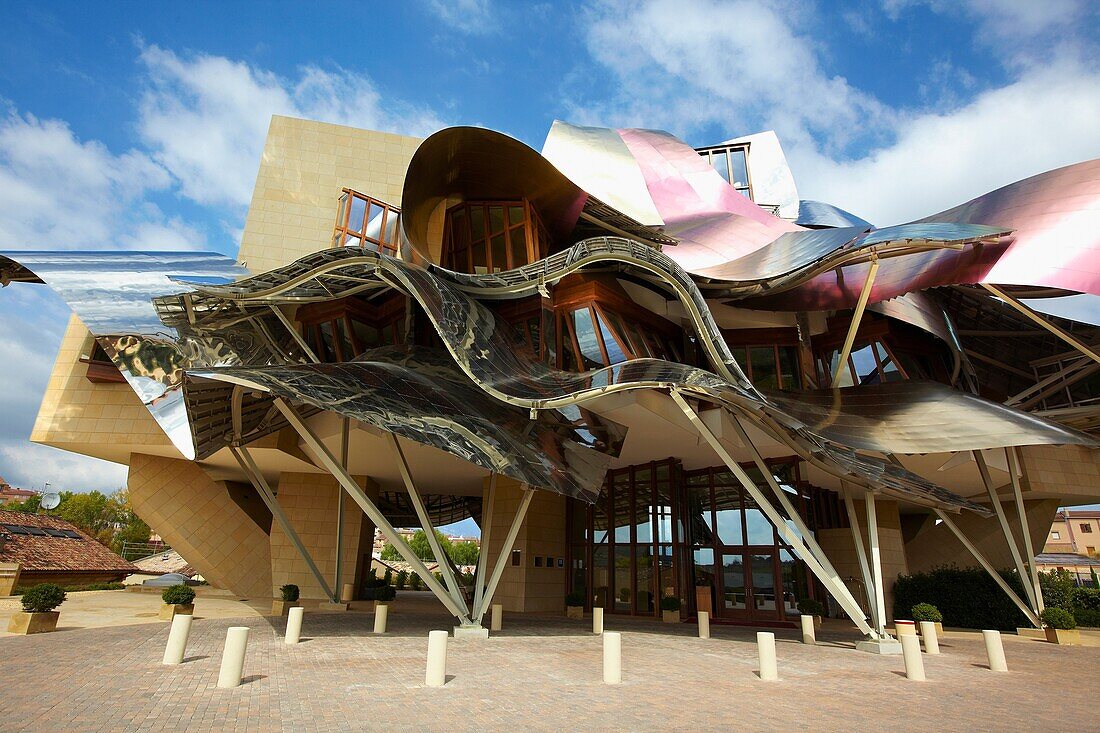 Hotel designed by Frank Gehry, Bodegas Marques de Riscal, Elciego, Rioja Alavesa, Araba, Basque Country, Spain