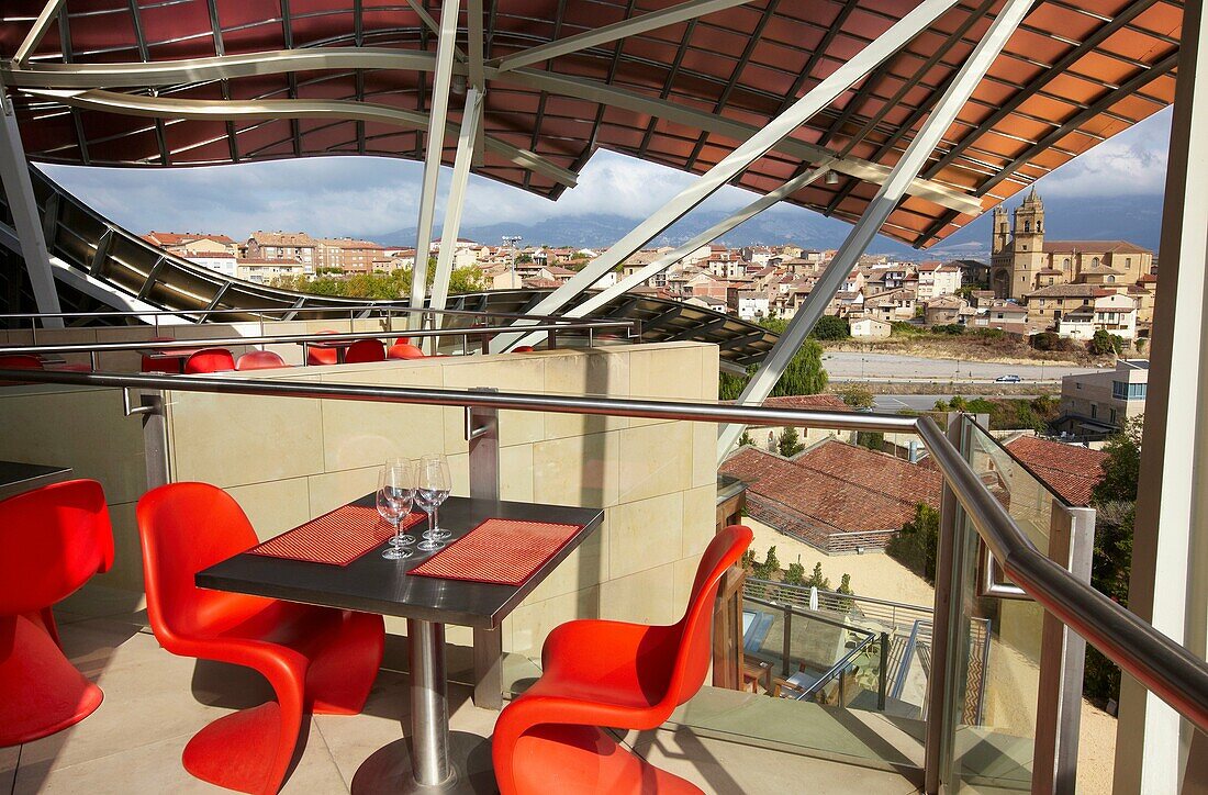 Restaurant, Hotel designed by Frank Gehry, Bodegas Marques de Riscal, Elciego, Rioja Alavesa, Araba, Basque Country, Spain