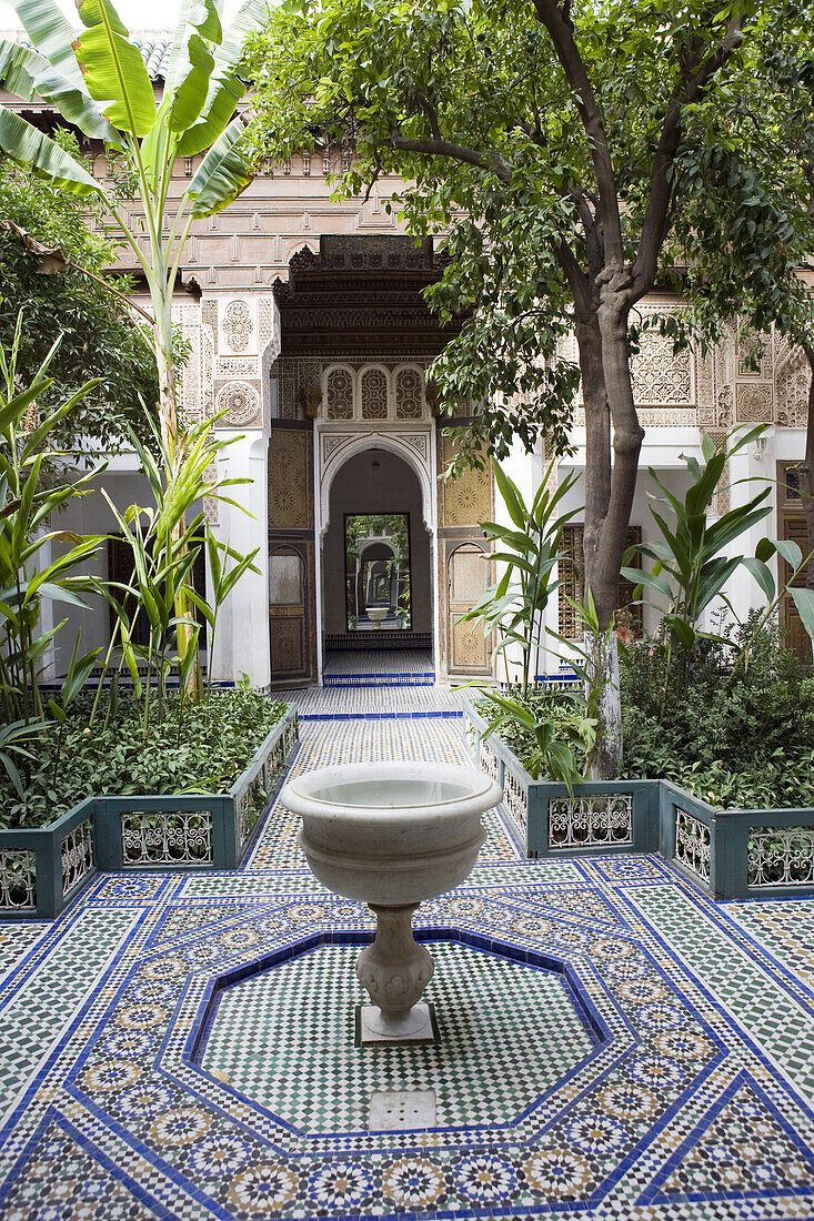 Innenhof des Bahia Palast in Marrakesch, Marokko
