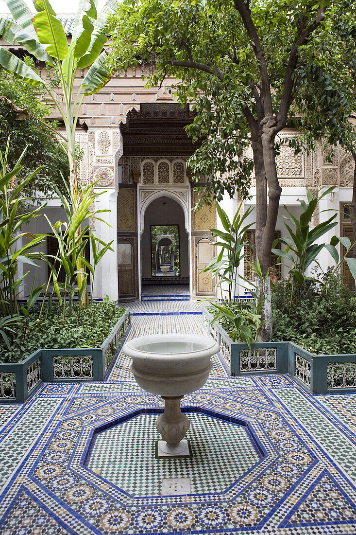 Patio of the Bahia Palace in Marrakech, Morocco