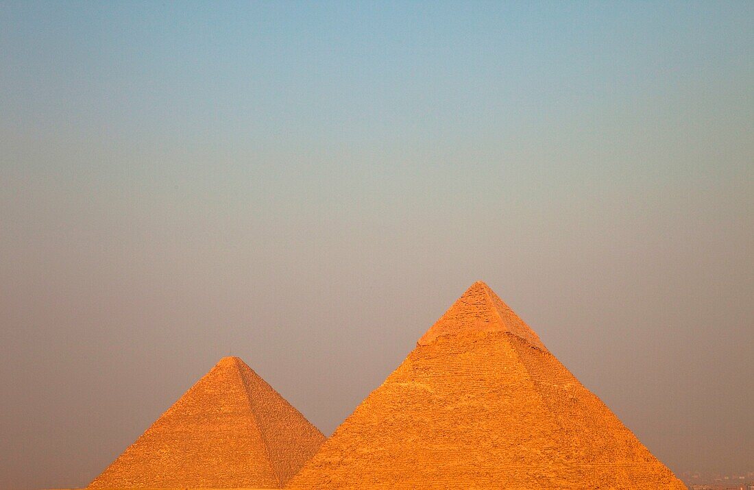 Kefrén y Gran Pirámide,Pirámides de Giza, Meseta de Giza, El Cairo, Valle del Nilo, Egipto