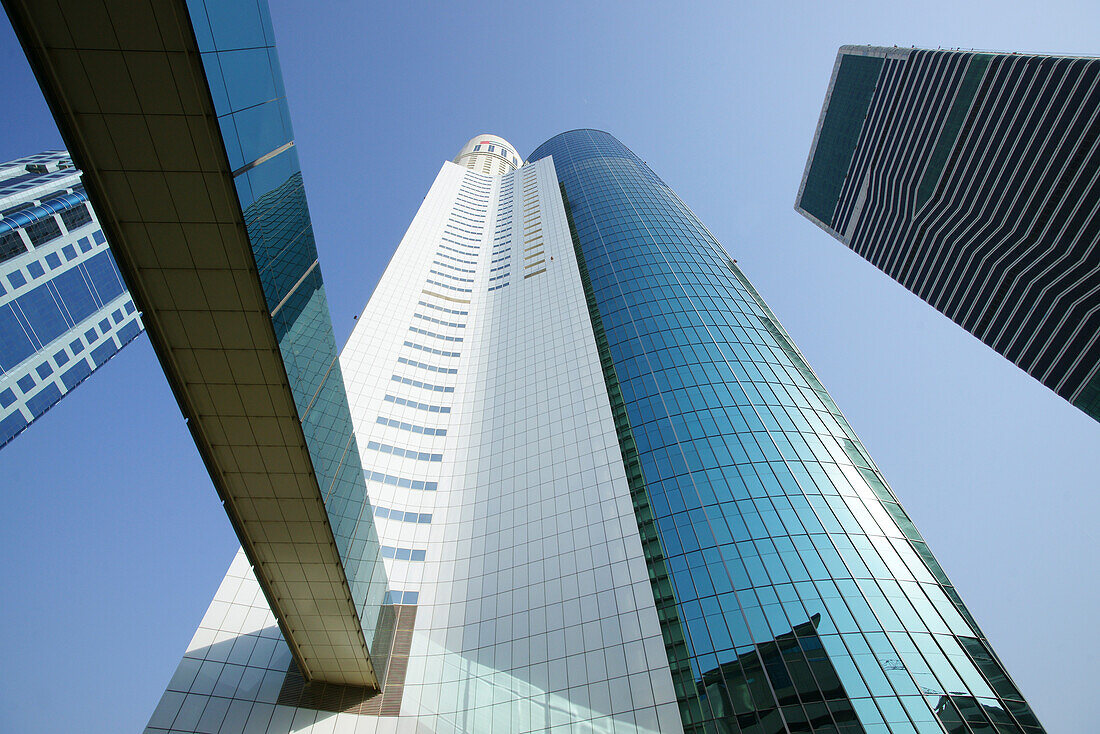 High rise buildings at Sheikh Zayed Road, Dubai, UAE, United Arab Emirates, Middle East, Asia