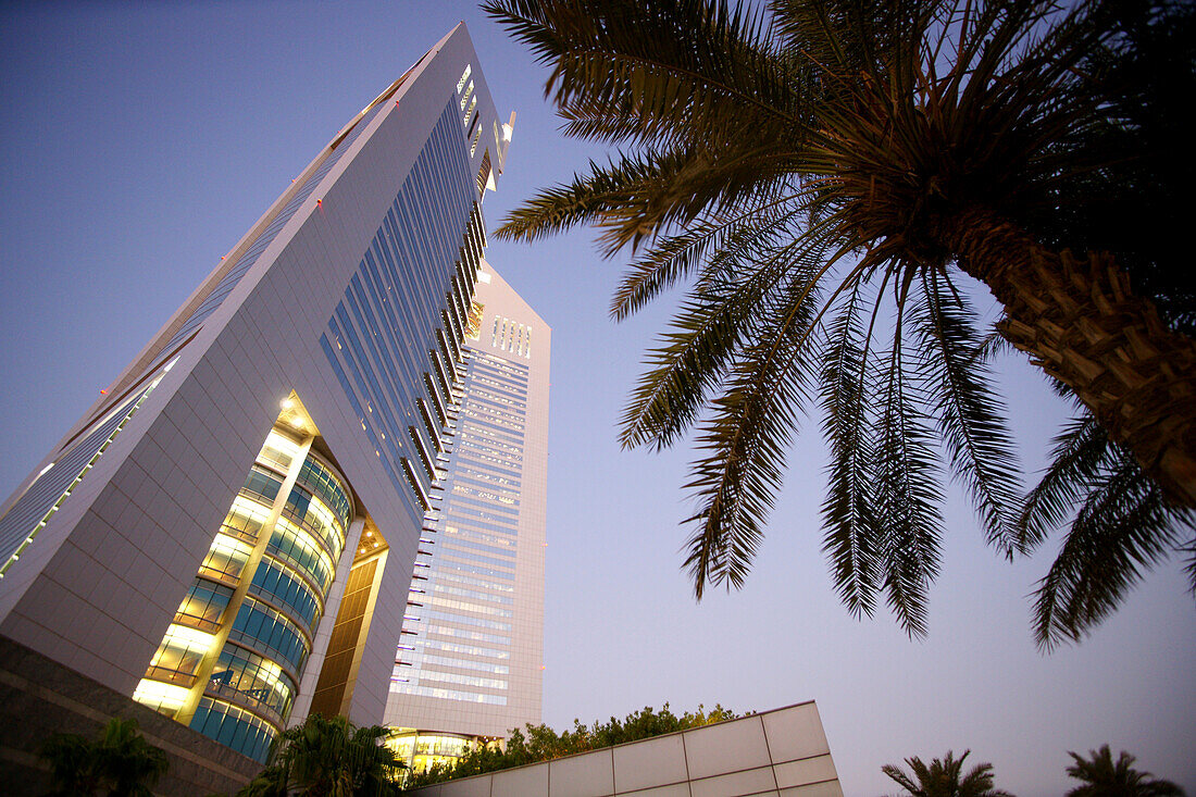 Jumeirah Emirates Towers in the evening, Dubai, UAE, United Arab Emirates, Middle East, Asia