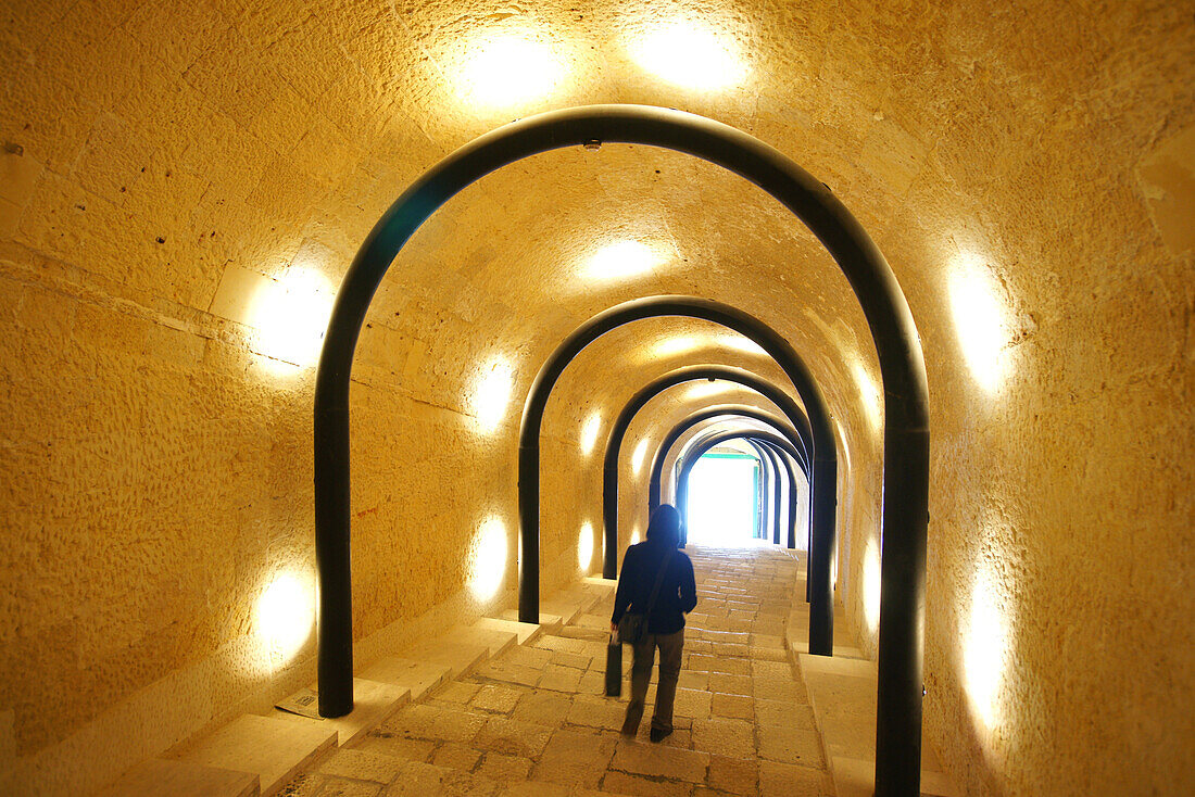 Tunnel at St James Cavalier Centre for Creativity, Valletta, Malta, Europe