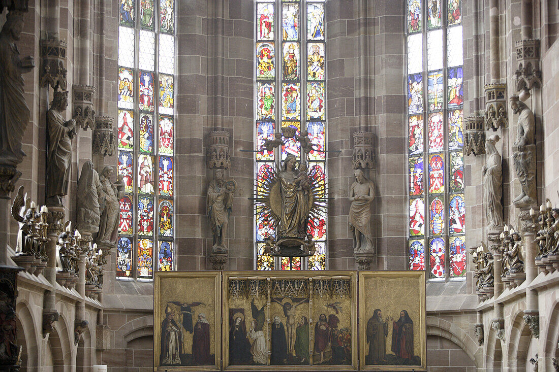 Tucheraltar in Frauenkirche, Nürnberg, Franken, Bayern, Deutschland