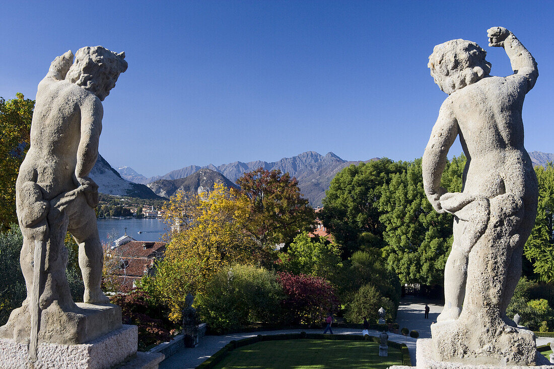 Garten des frühbarocken Palazzo Borromeo, Isola Bella, Lago Maggiore, Piemont, Italien