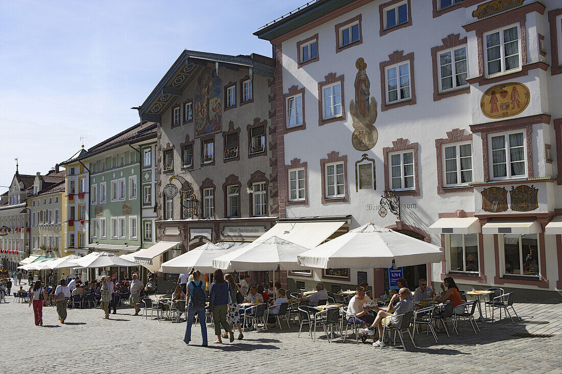 Marktstrasse, Bad Toelz, Upper Bavaria, Bavaria, Germany