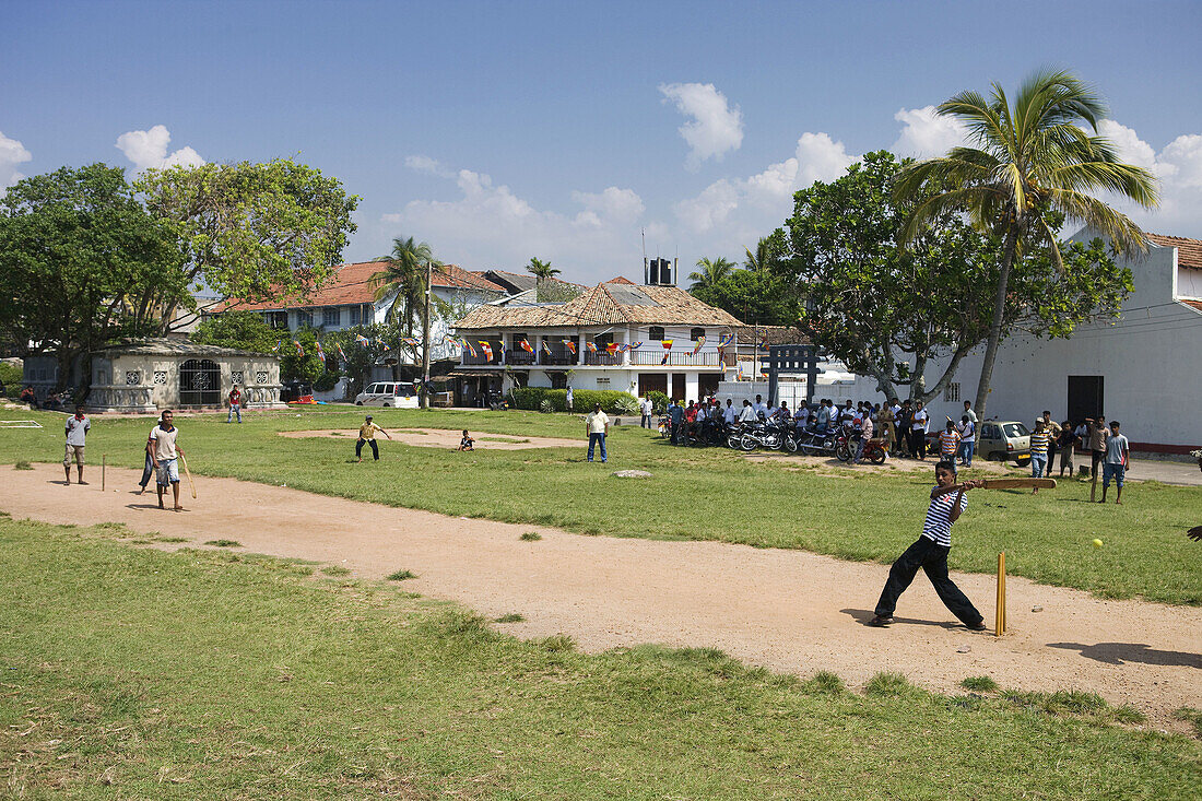 Kricketspiel, Galle Fort, Sri Lanka