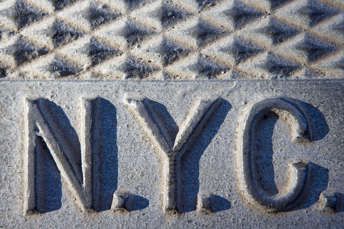 New York City drain cover, USA