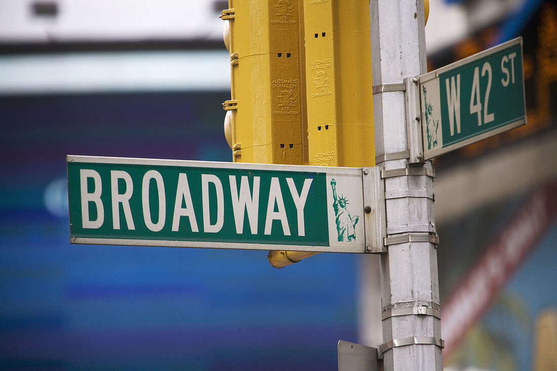 Broadway Straßenschild, New York City, USA