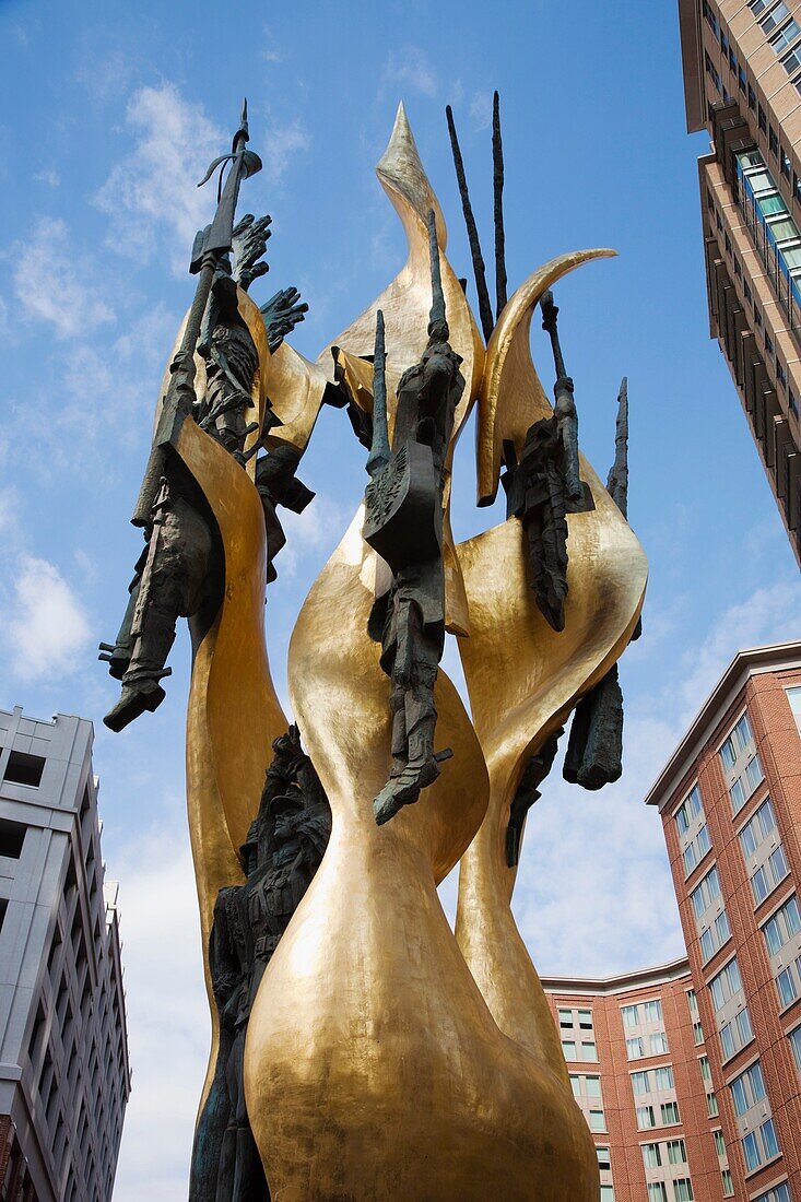 USA, Maryland, Baltimore, Harbor East, Katyn Monument, monument to the massacre of Polish Army officers by the Soviets in World War 2