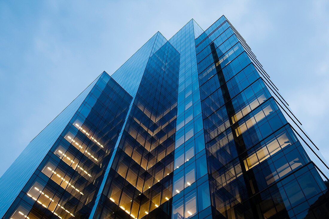 USA, Maryland, Baltimore, Inner Harbor, detail of high-rise building