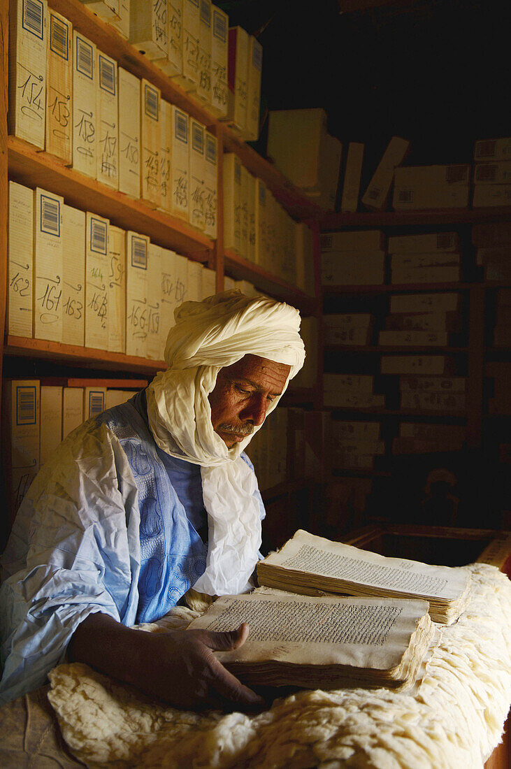 Private library, Chinguetti. Adrar Plateau, Sahara Desert, Mauritania