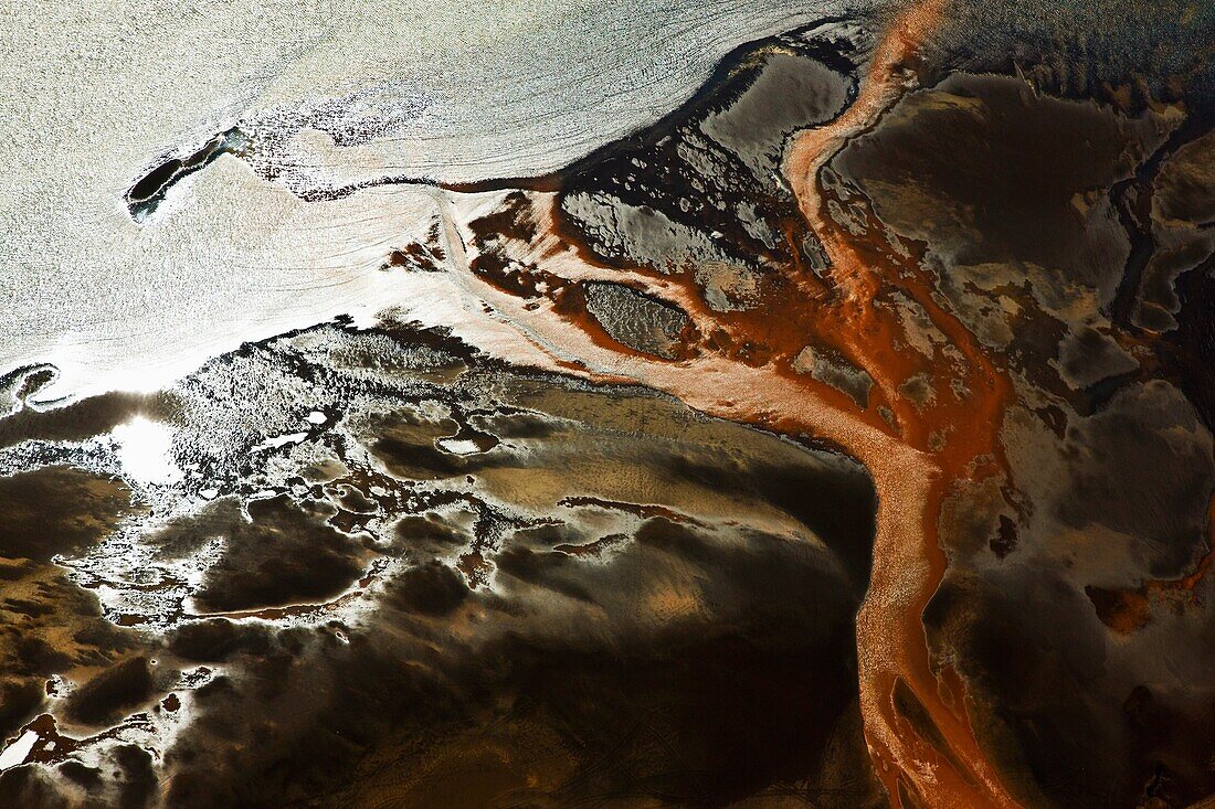 Diseños fluviales  Deshielo glaciar  Río Pjórsa  Suroeste de Islandia