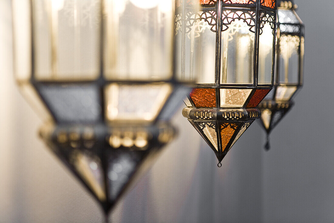 Detail of Moroccan lamps, Marrakech, Morocco, Afrika