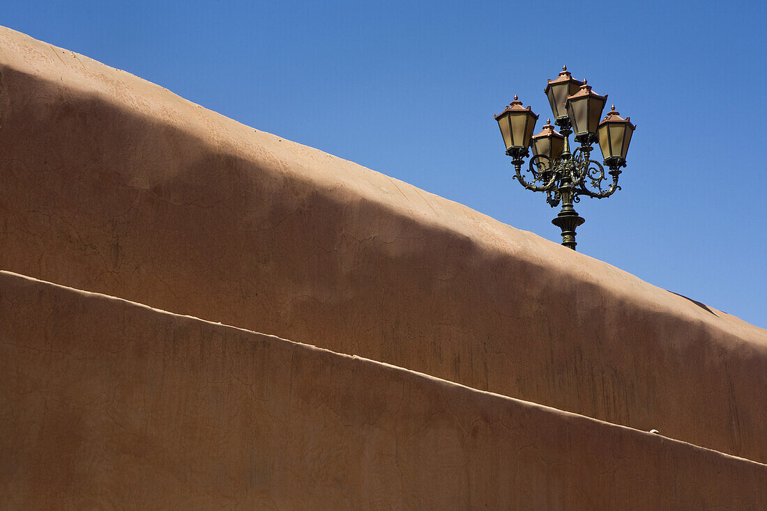 Nahaufnahme von der alten Stadtmauer, Marrakesch, Morokko, Afrika