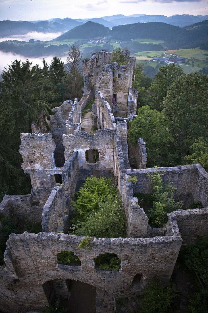 Castle ruin Prandegg, Muehlviertel, Upper Austria, Austria