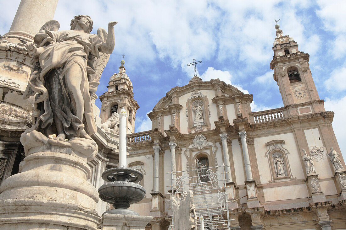 Baroque church in Palermo, Province Palermo, Sizily, Italy, Europe