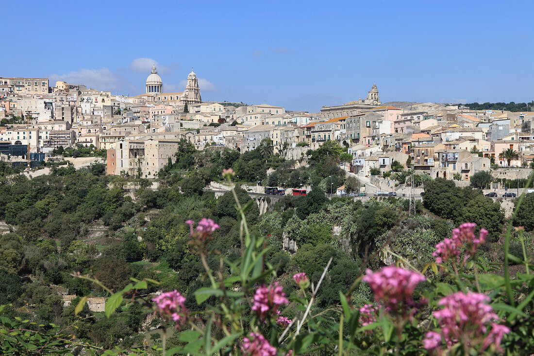 View on the baroque Ragusa Ibla, Province Ragusa, Sicily, Italy, Europe