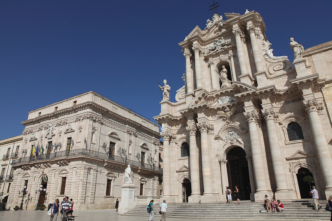 Cathedral Santa Maria delle Colonne in Syracuse on the Ortygia Island, Unesco World Heritage, Province Syracuse, Sicily, Italy, Europe
