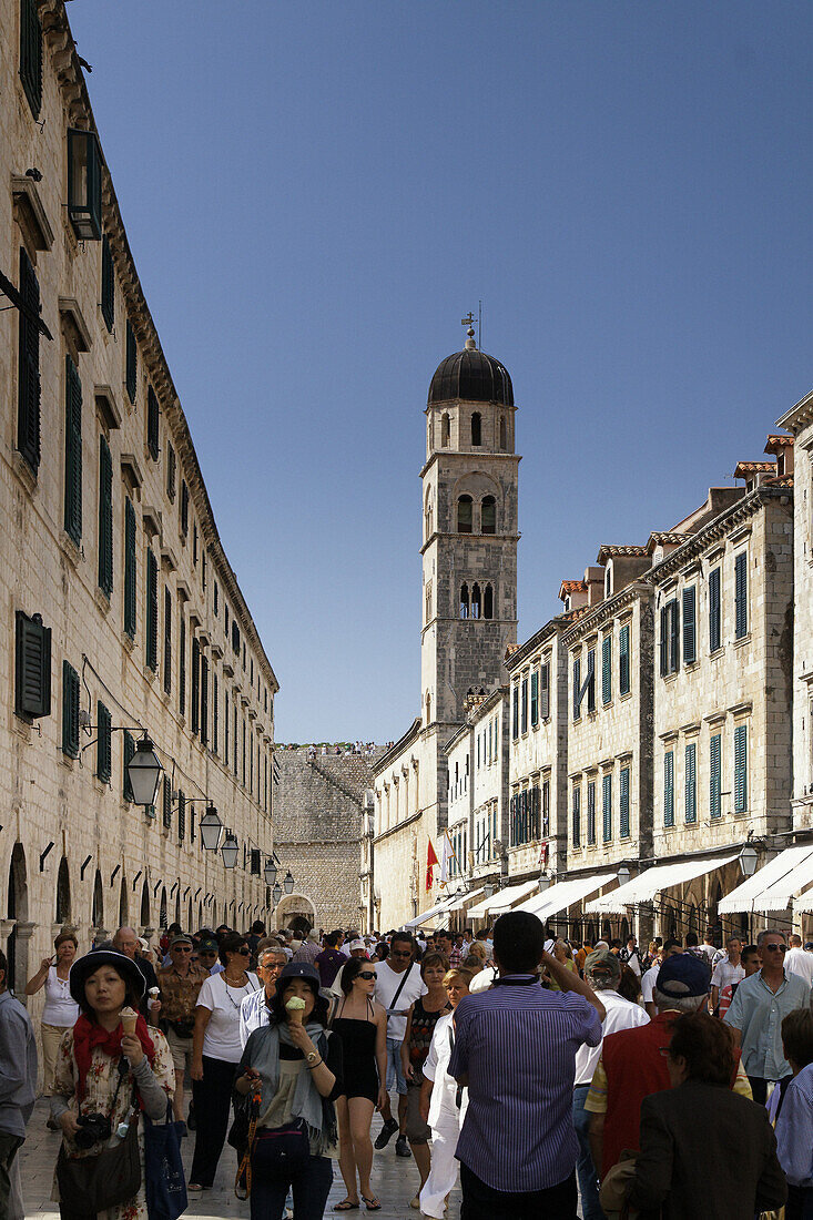 Placa Stadrun, Luza, Hauptstrasse in der Altstadt von Dubrovnik, Kroatien