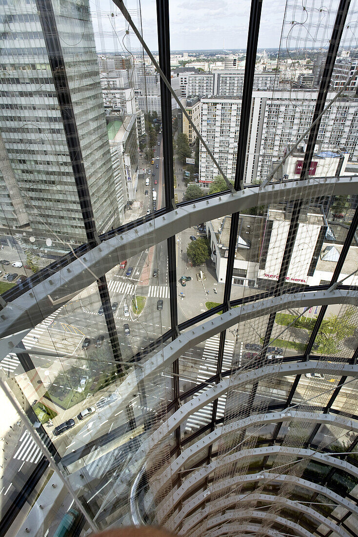 View from the modern Westin Hotel, Warsaw, Poland, Europe