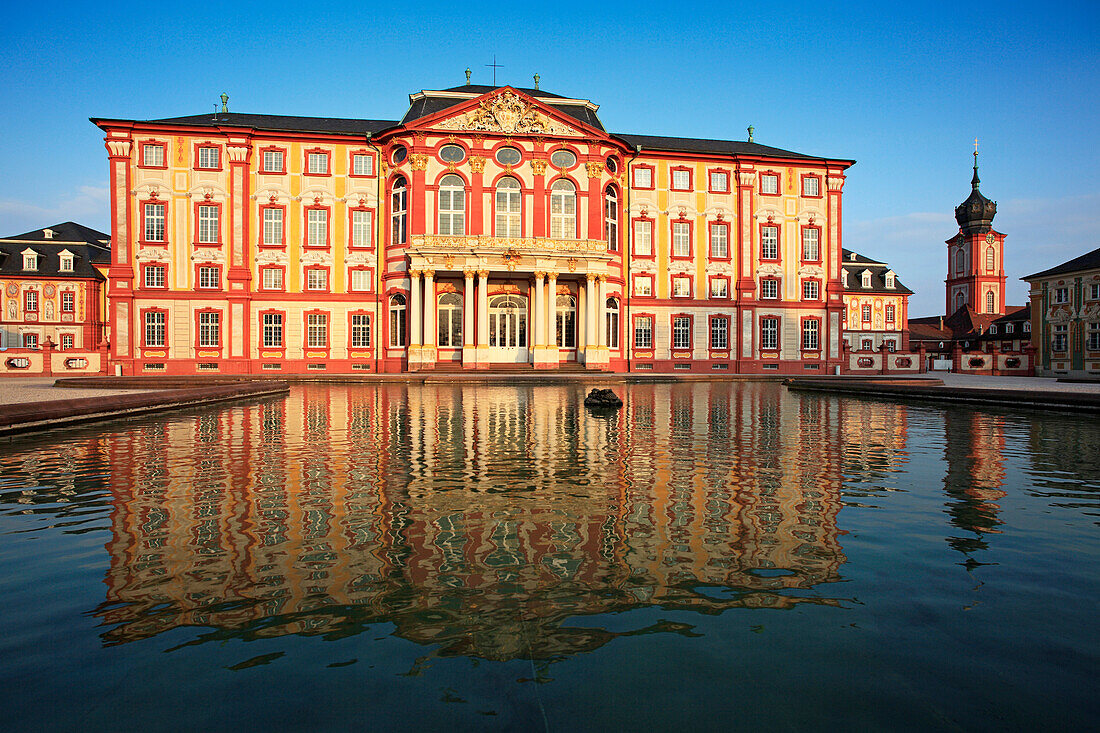 Palace and church, Bruchsal, Black Forest, Baden-Württemberg, Germany