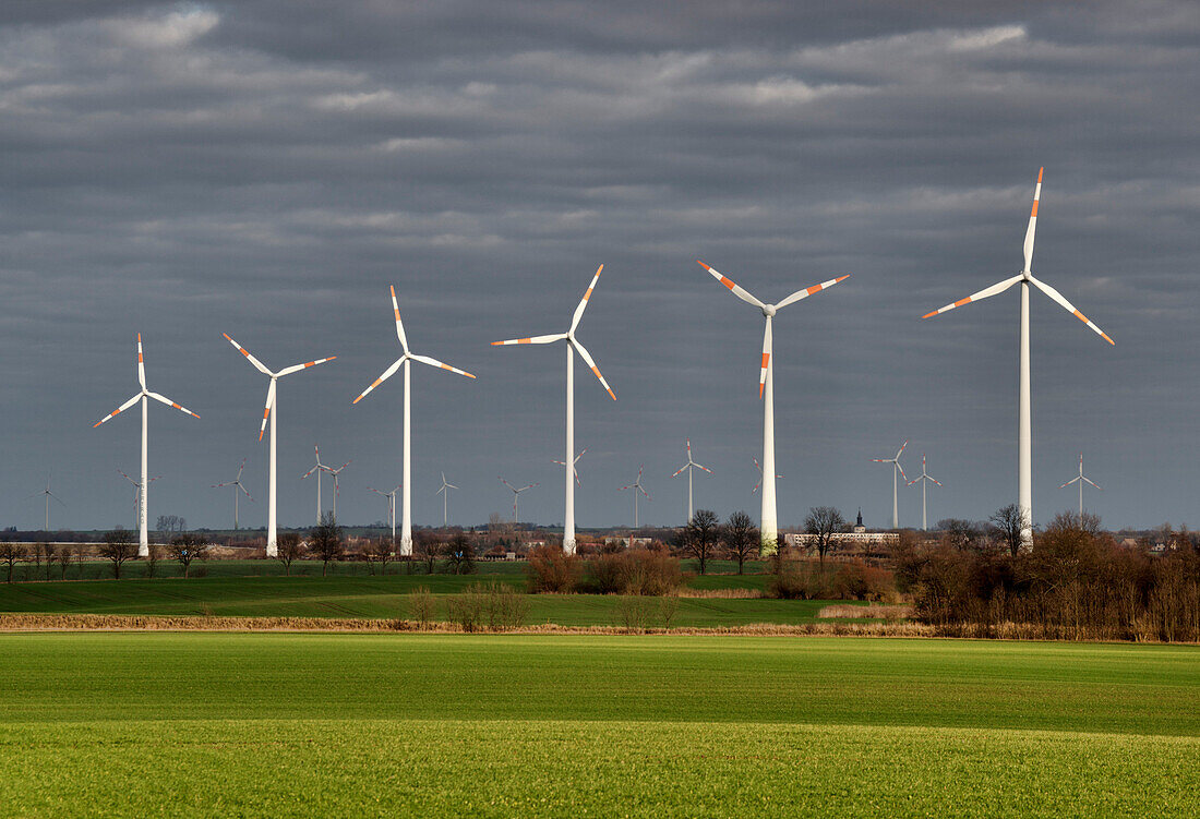 Windenergiepark, Klockow, bei Prenzlau, Uckermark, Land Brandenburg, Deutschland
