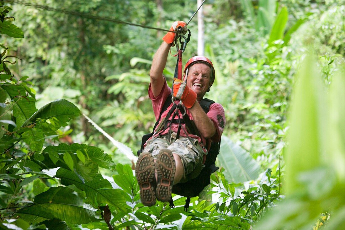 Zip wire at Hacienda Baru, Costa Rica