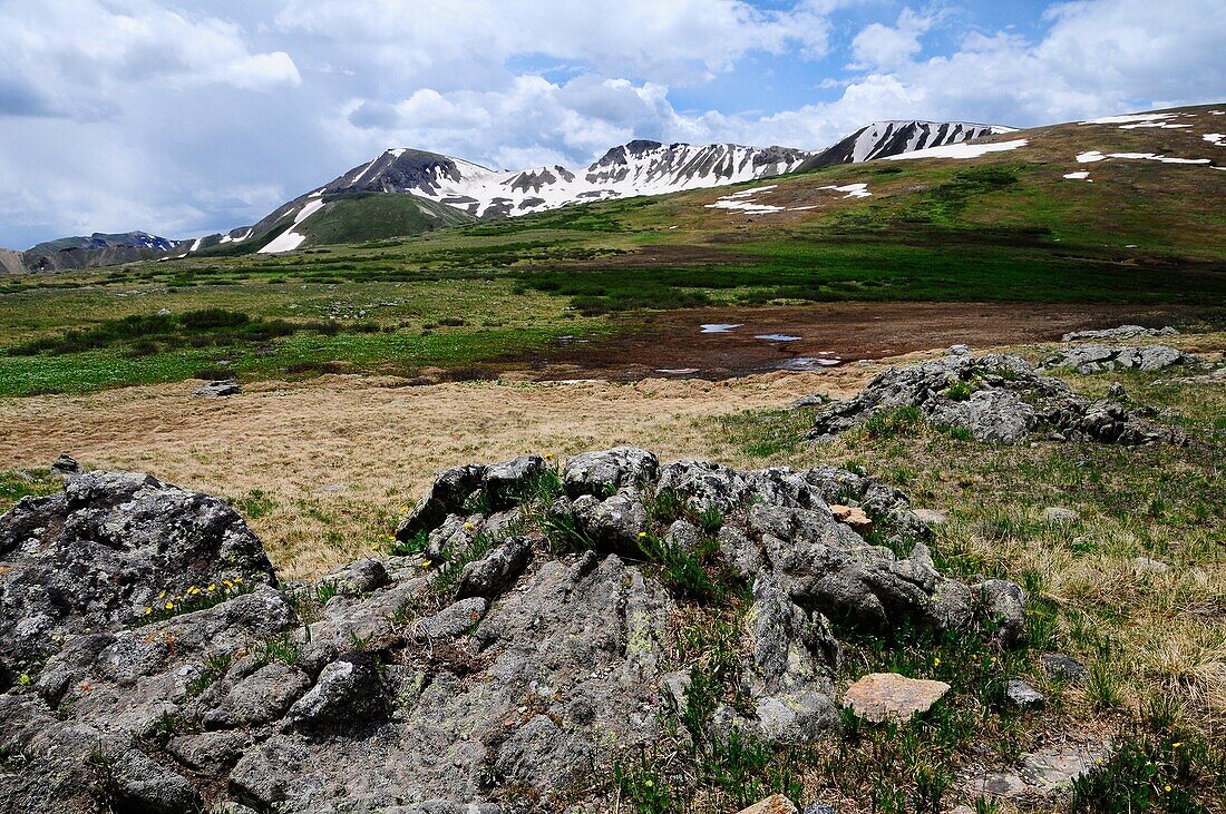 Berg, Colorado, Fels, Felsen, Horizont, Landschaft, Landschaften, Schnee, Wolke, G34-981374, agefotostock 