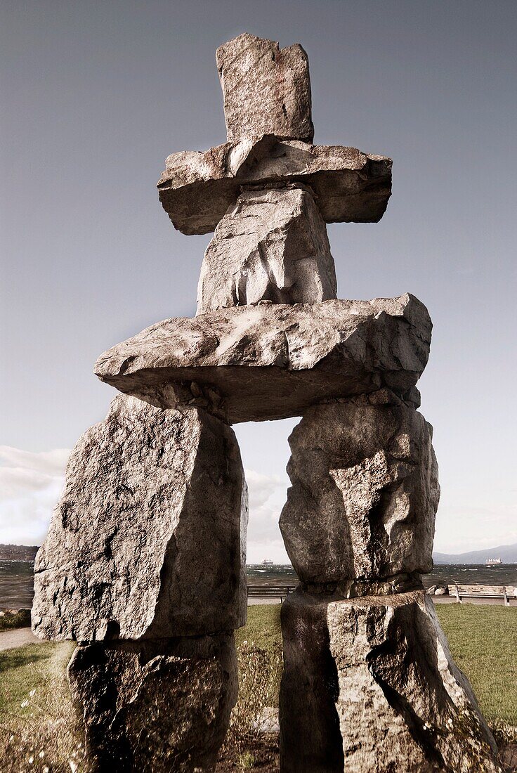 Inukshuk English Bay Vancouver BC Canada