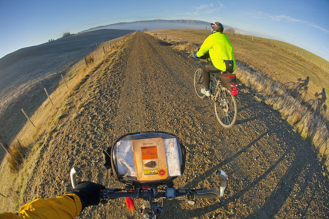 Frosty morning near Ranfurly, Otago Rail Trail, New Zealand