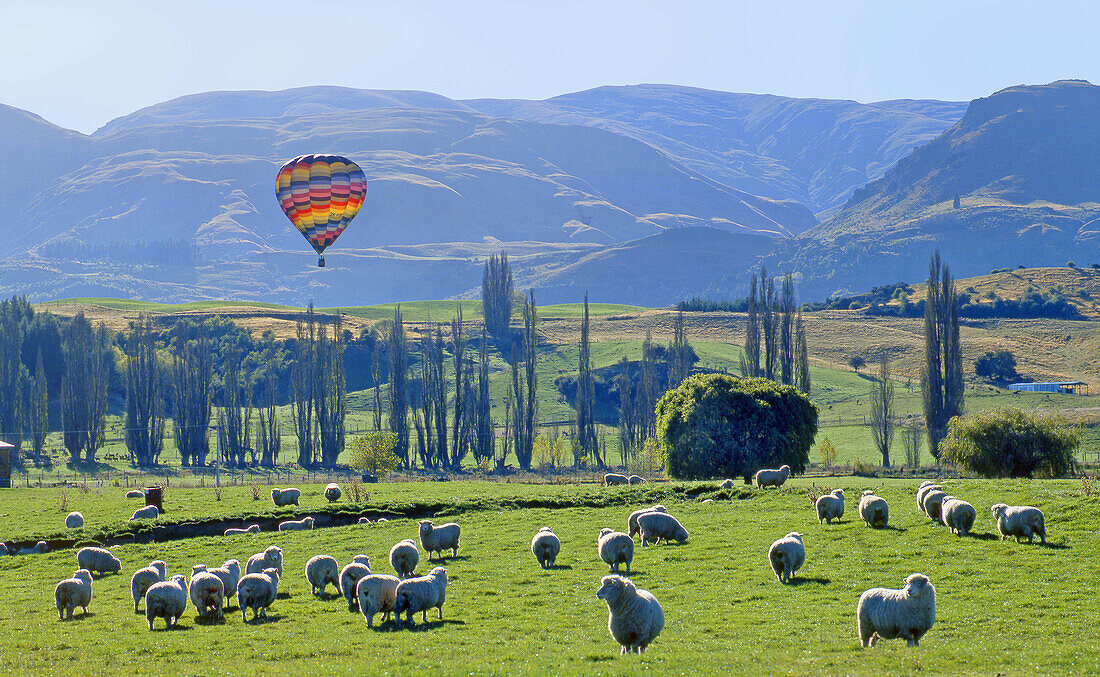 Hot air ballooning near Arrowtown New Zealand