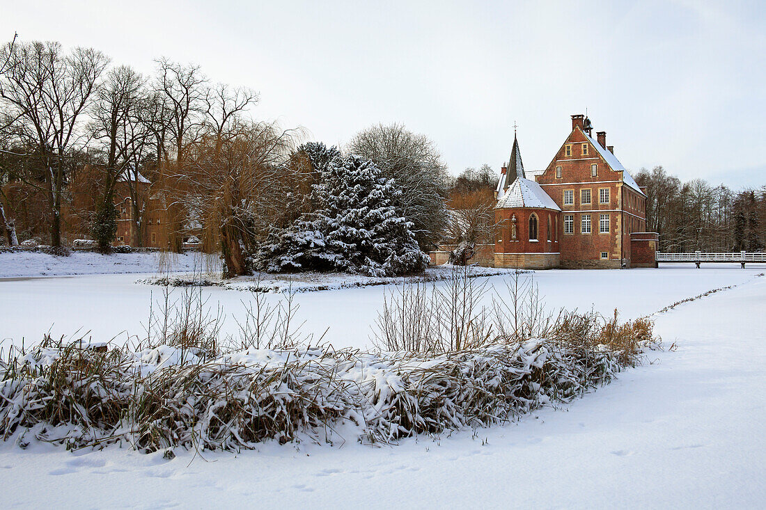 Wasserschloss Haus Hülshoff, bei Havixbeck, Münsterland, Nordrhein-Westfalen, Deutschland