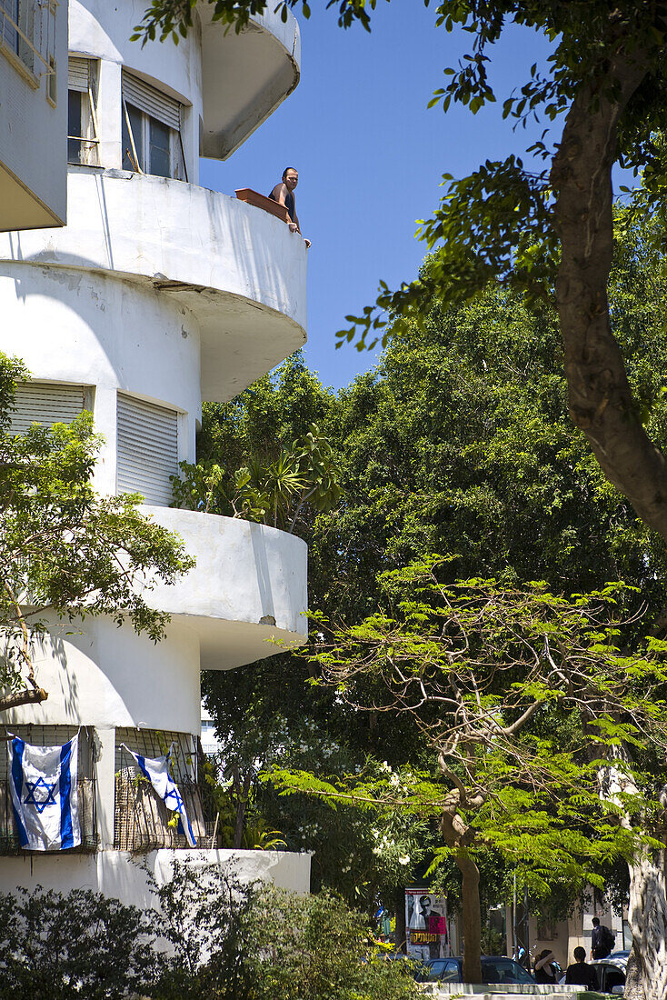 Original Bauhaus Building, Dizengoff Street, Tel Aviv, Israel, Middle East