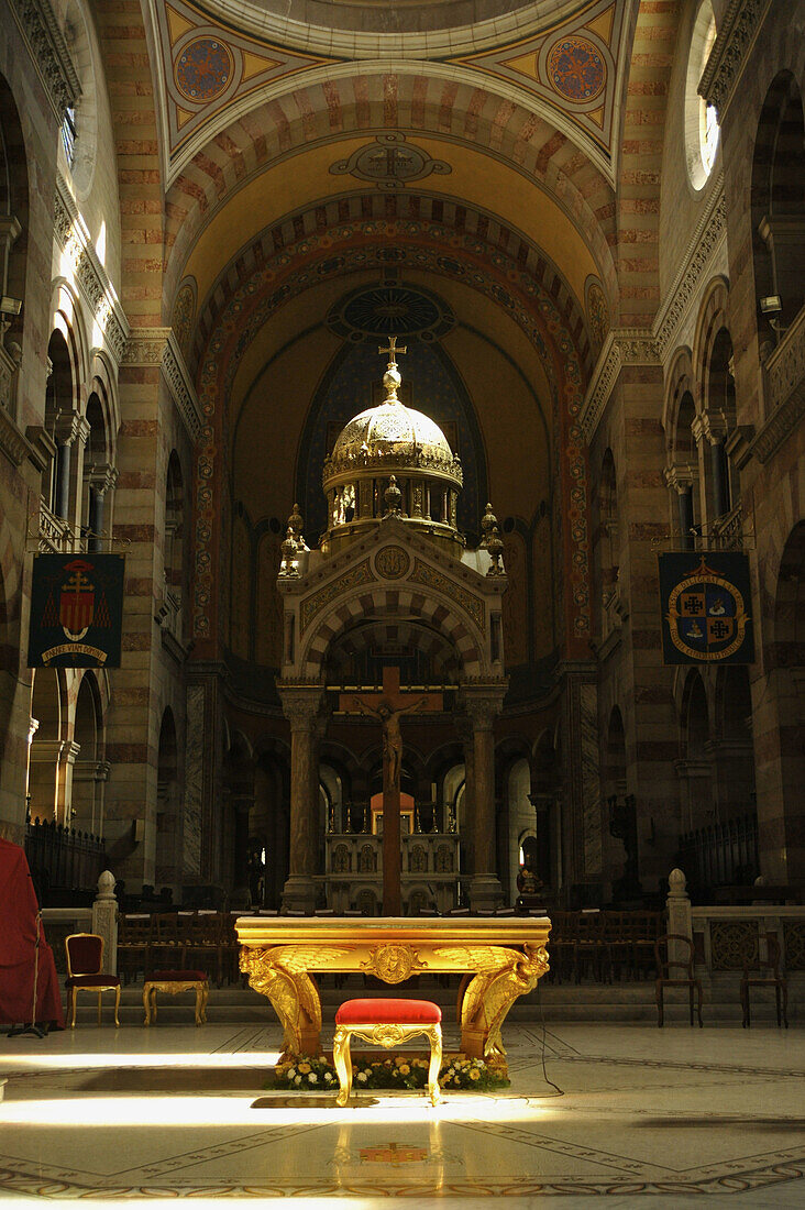 Interior view of the cathedral Notre-Dame-de-la-Major, Marseille, Provence, France, Europe