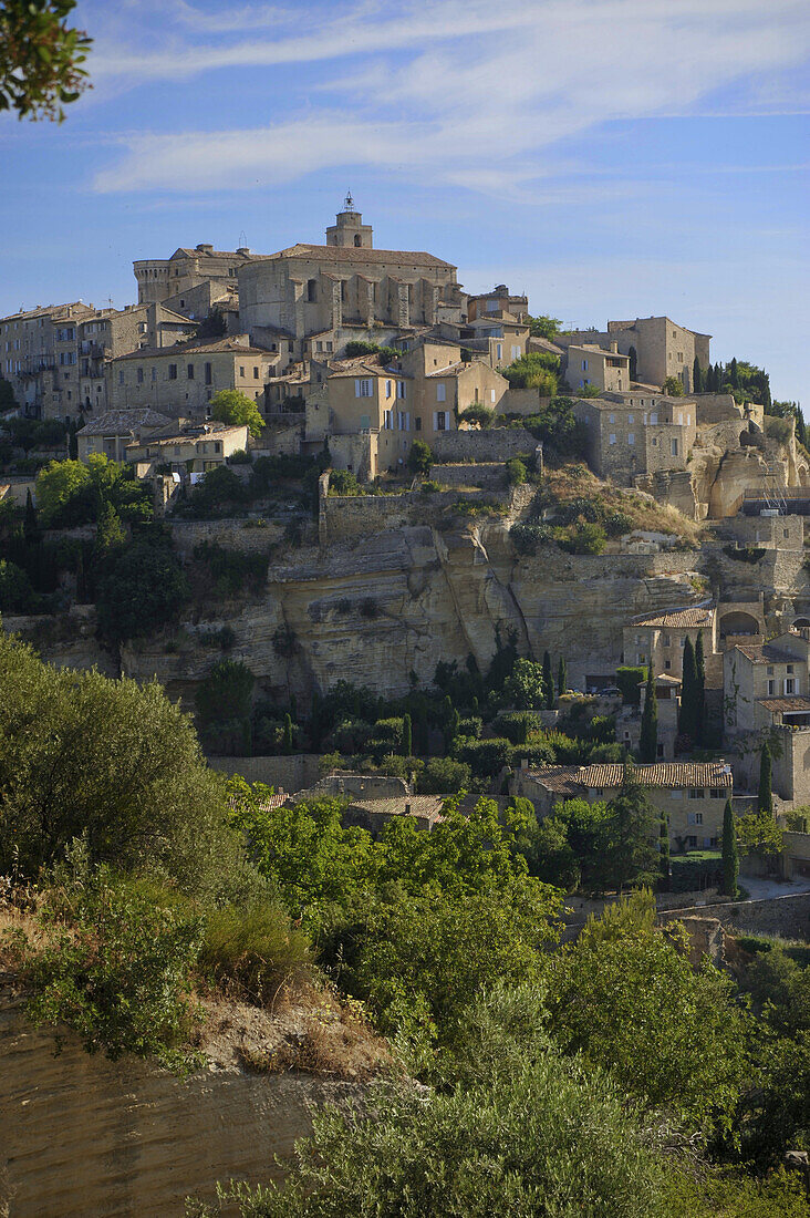 Häuser des mittelalterlichen Dorfes Gordes, Luberon, Vaucluse, Provence, Frankreich, Europa
