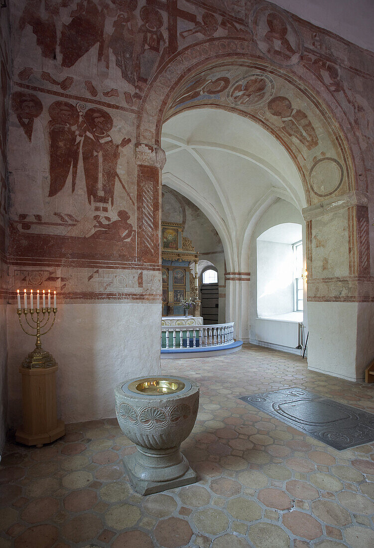 Paintings inside Finja church, Sweden