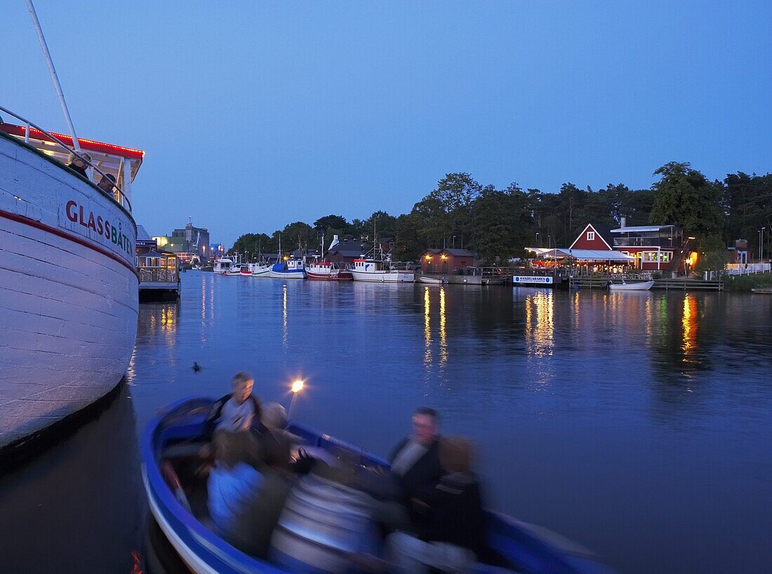 ahus Marina by night, Skane, Sweden