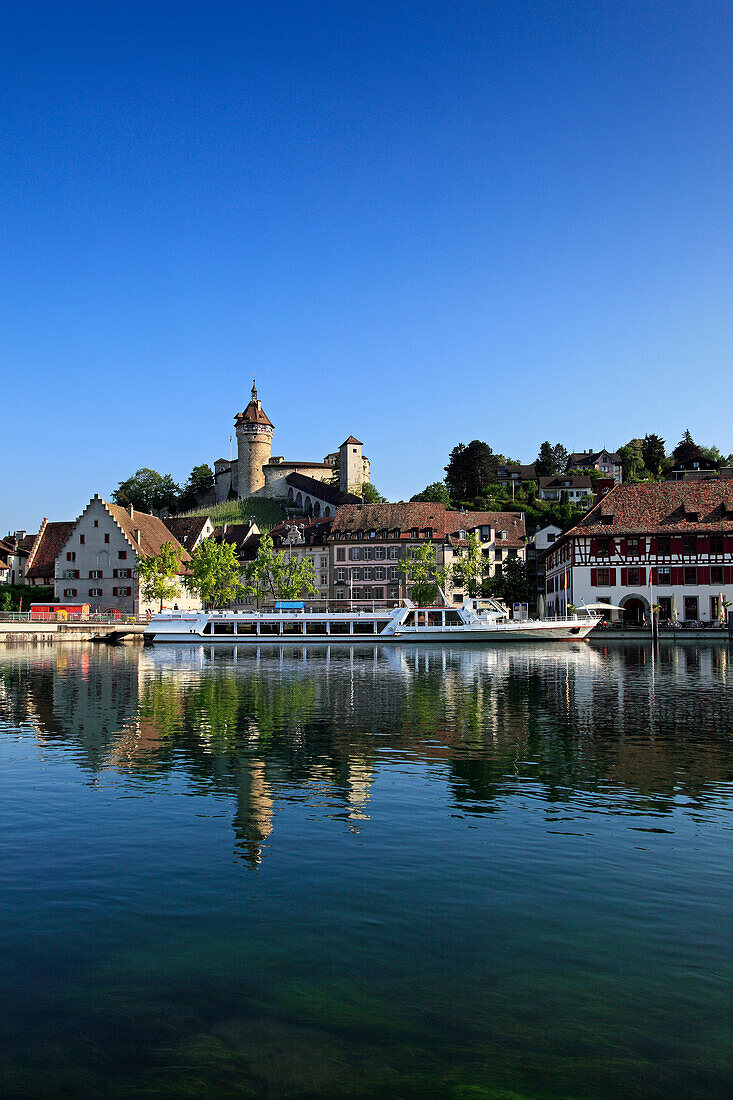 View over the Rhine river at the town of Schaffhausen, High Rhine, Canton Schaffhausen, Switzerland, Europe