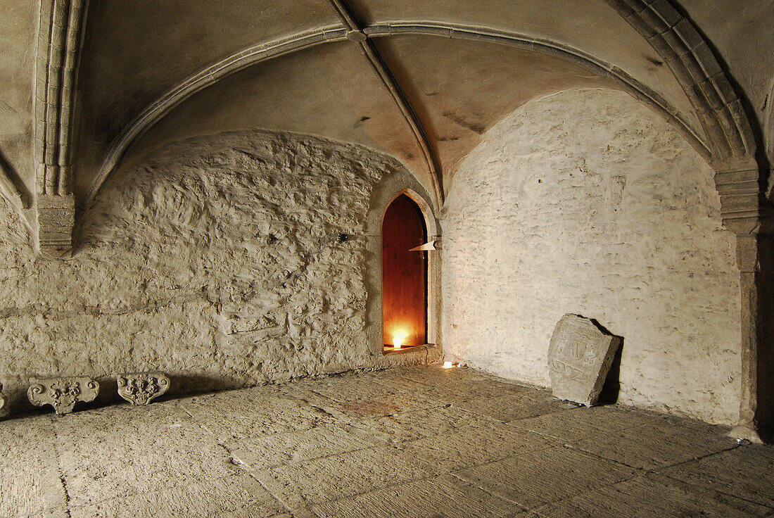 Vault in Domenican cloister at the old town, Tallinn, Estonia, Europe