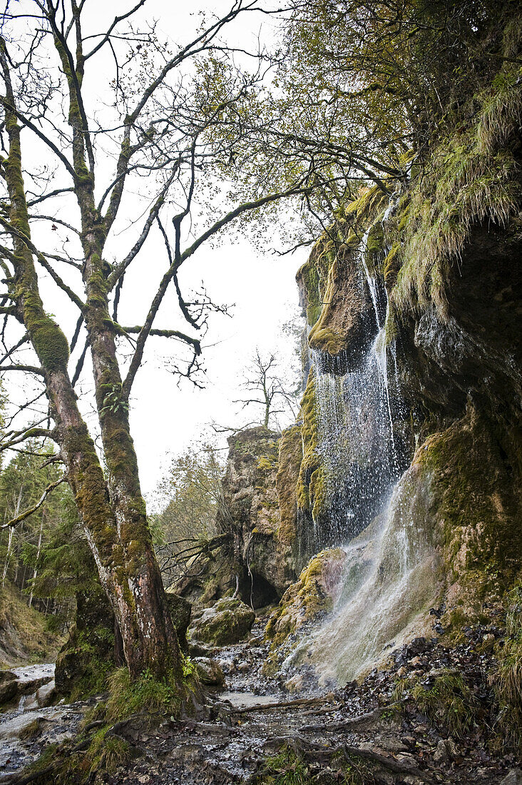 Spray falls, Pfaffenwinkel, Upper Bavaria, Germany
