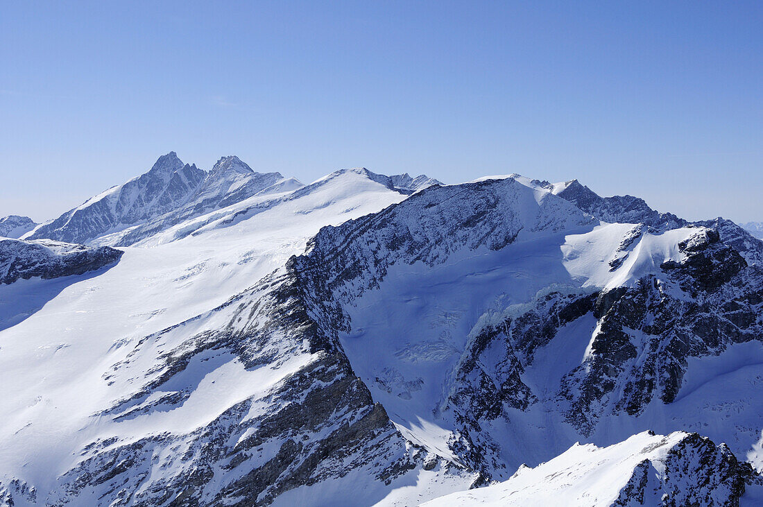 View to Grossglockner, Grossglockner, Hohe Tauern National Park, Hohe Tauern mountain range, Salzburg, Austria