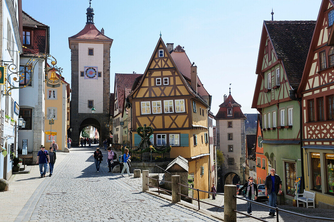 Plönlein mit Sieberstor, Rothenburg ob der Tauber, Bayern, Deutschland