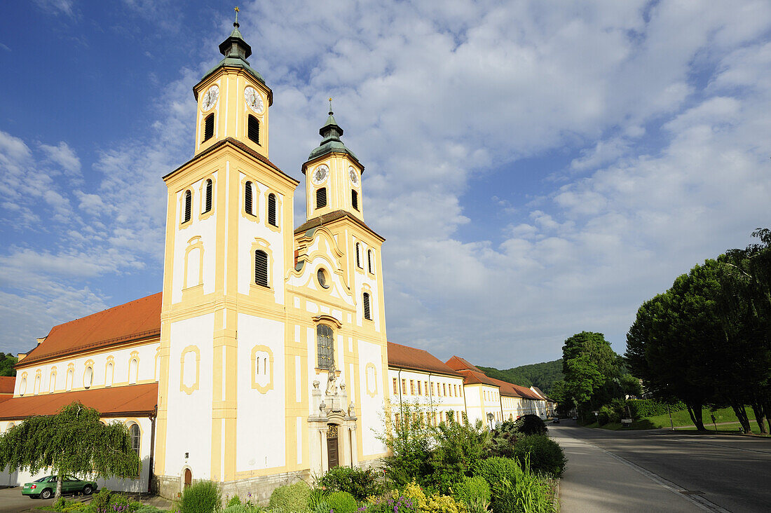 Rebdorf Monastery, Altmuehltal cycle trail, Altmuehl valley nature park, Altmuehl, Eichstaett, Bavaria, Germany