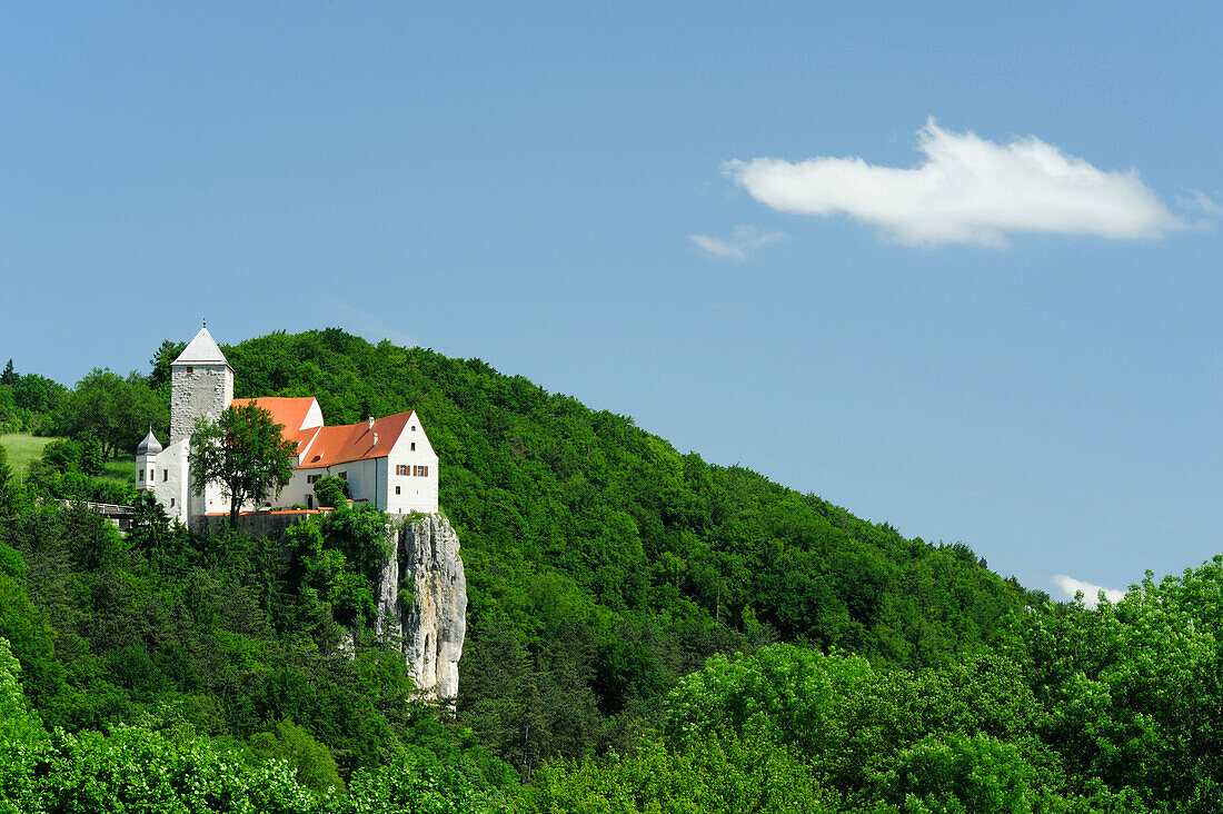 Burg Prunn am Altmühltal-Radweg, Naturpark Altmühltal, Riedenburg, Kelheim, Bayern, Deutschland