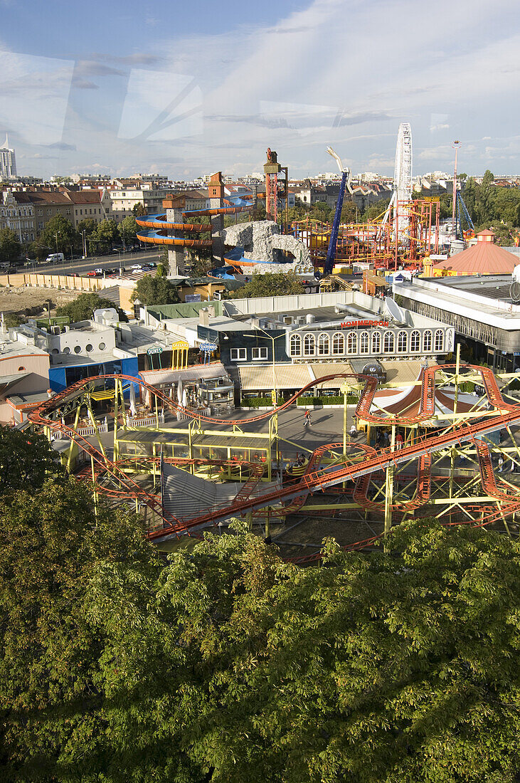 View from the big wheel, Prater, Vienna, Austria, Europe