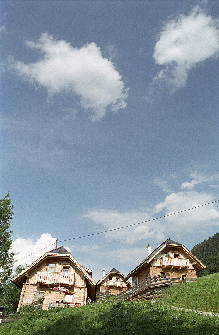 Ferienhäuse, Hütten am Baumschlagerberg, Stodertal, Oberösterreich, Österreich,  Alpen, Europa