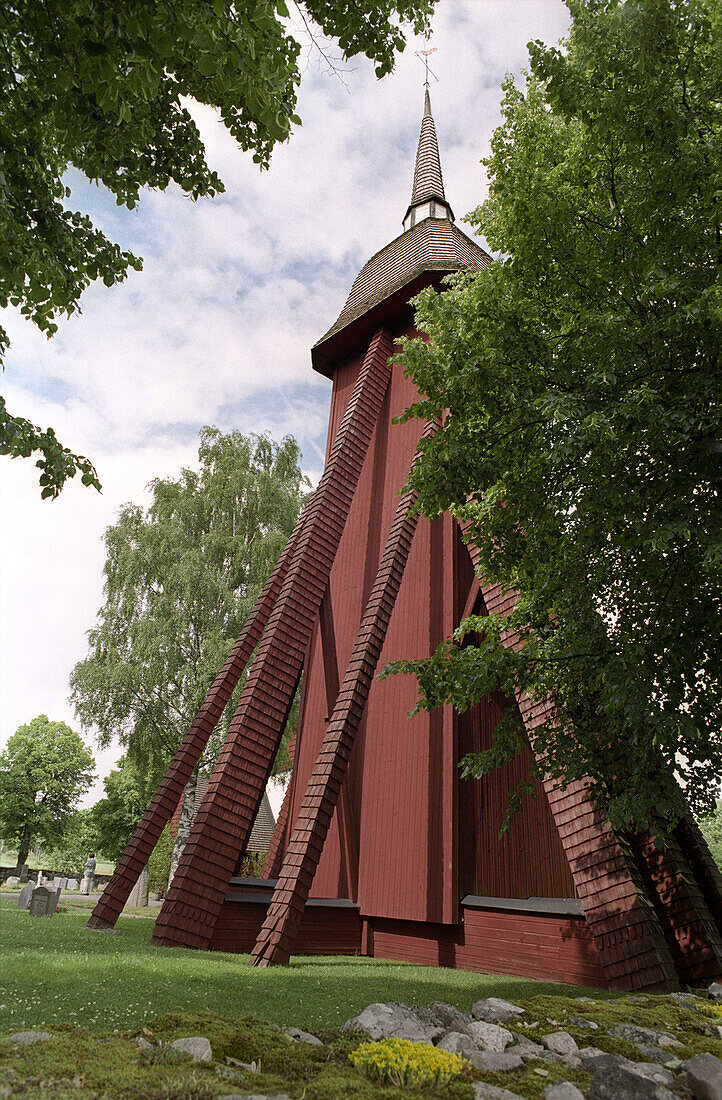 Red wooden church, Sweden, Europe
